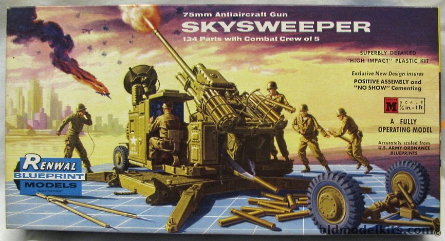 Renwal 1/32 Skysweeper 75mm Anti-Aircraft Gun - M51 (D48), M552-169 plastic model kit